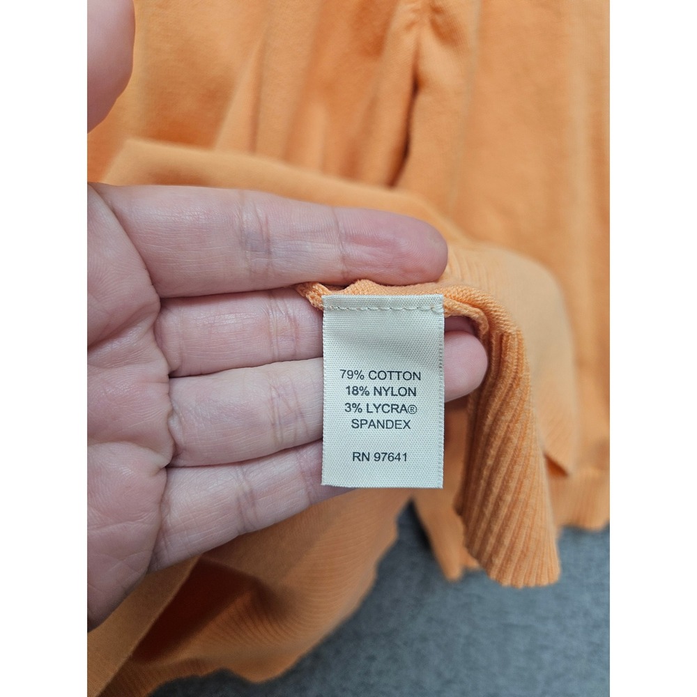 J. Jill Cardigan 2X Peach Orange Button Front 3/4 Sleeve Casual Classic - Picture 4 of 7